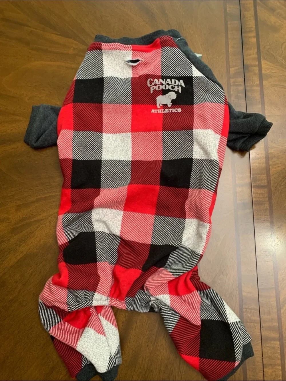 🦋 CANADA POOCH Red Black Buffalo Plaid Frosty Fleece Sweatsuit NWT Size 20
